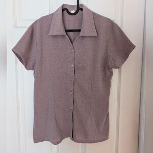 Vintage Lilac Shirt Sleeve Button-front Blouse